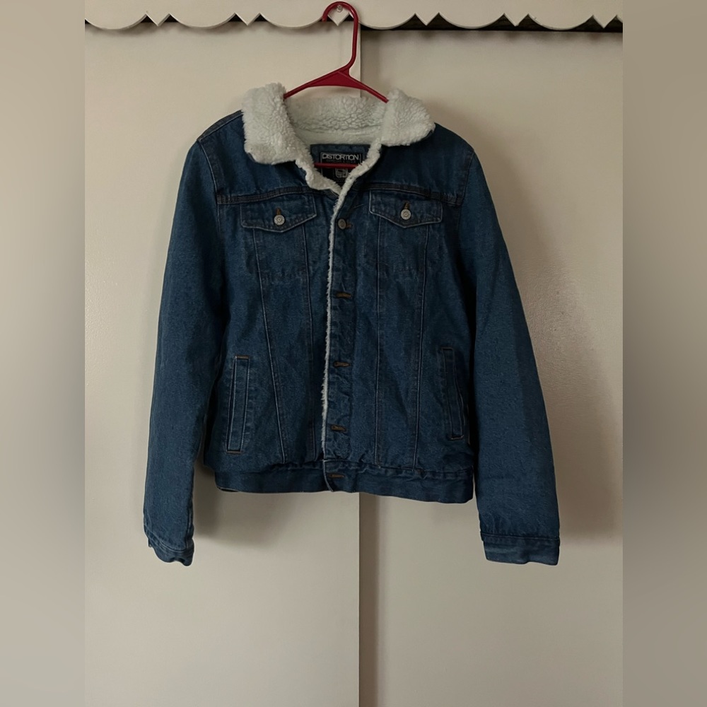 Fur lined jean jacket
